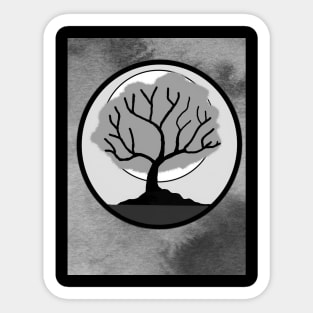Monochrome Tree Design Sticker